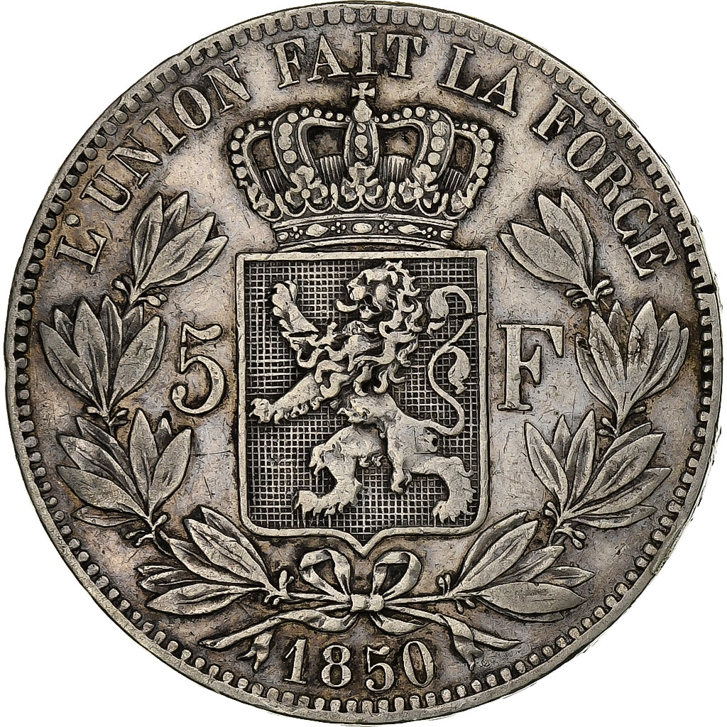 Belgium, Leopold I, 5 Francs, 5 Frank, 1850, Silver, VF(30-35), KM:17