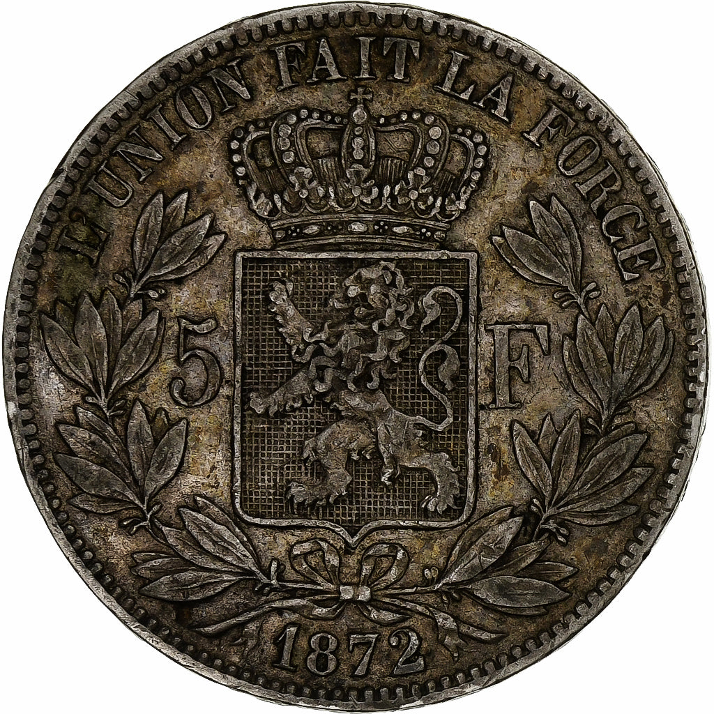 Belgium, Leopold II, 5 Francs, 5 Frank, 1872, Silver, VF(30-35), KM:24