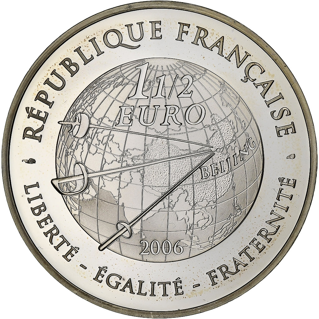 France, 1-1/2 Euro, Escrime - Jeux d'été, 2006, Paris, MS(65-70), Silver