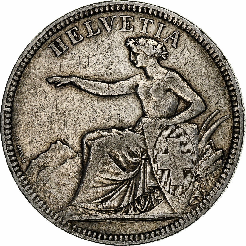 Switzerland, 5 Francs, 1874, Bruxelles, Silver, VF(30-35), KM:11