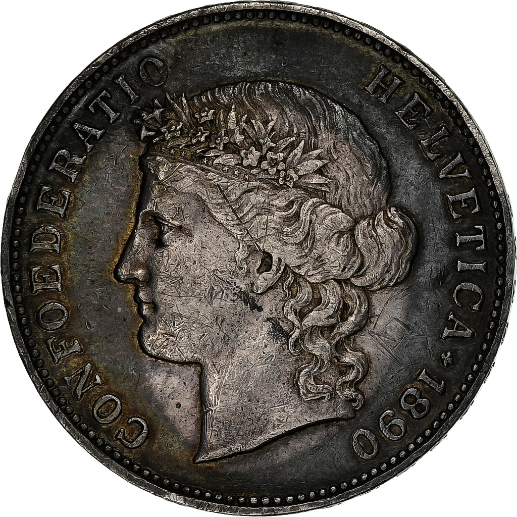 Switzerland, 5 Francs, 1890, Bern, Silver, VF(30-35), KM:34