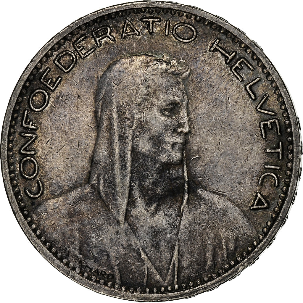 Suíça, 5 Francs, 1923, Bern, Prata, EF(40-45), KM:37