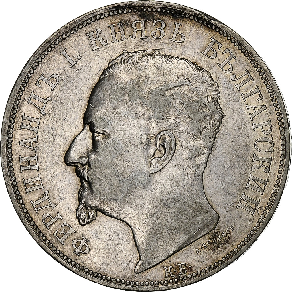 Bulgaria, Ferdinand I, 5 Leva, 1892, Kormoczbanya, Silver, EF(40-45), KM:15