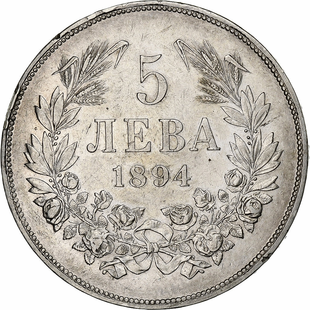 Bulgaria, Ferdinand I, 5 Leva, 1894, Kormoczbanya, Silver, AU(50-53), KM:18