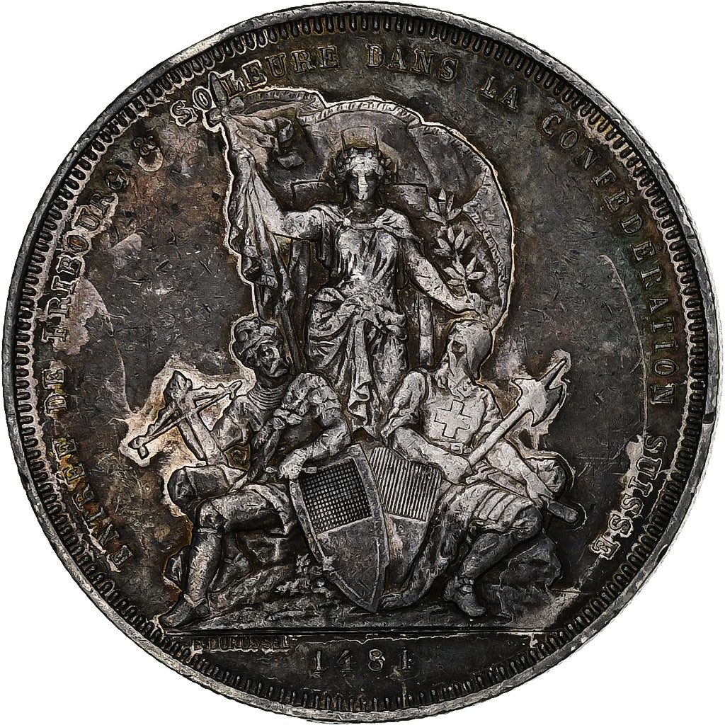 Switzerland, 5 Francs, 1881, Silver, EF(40-45), KM:S15