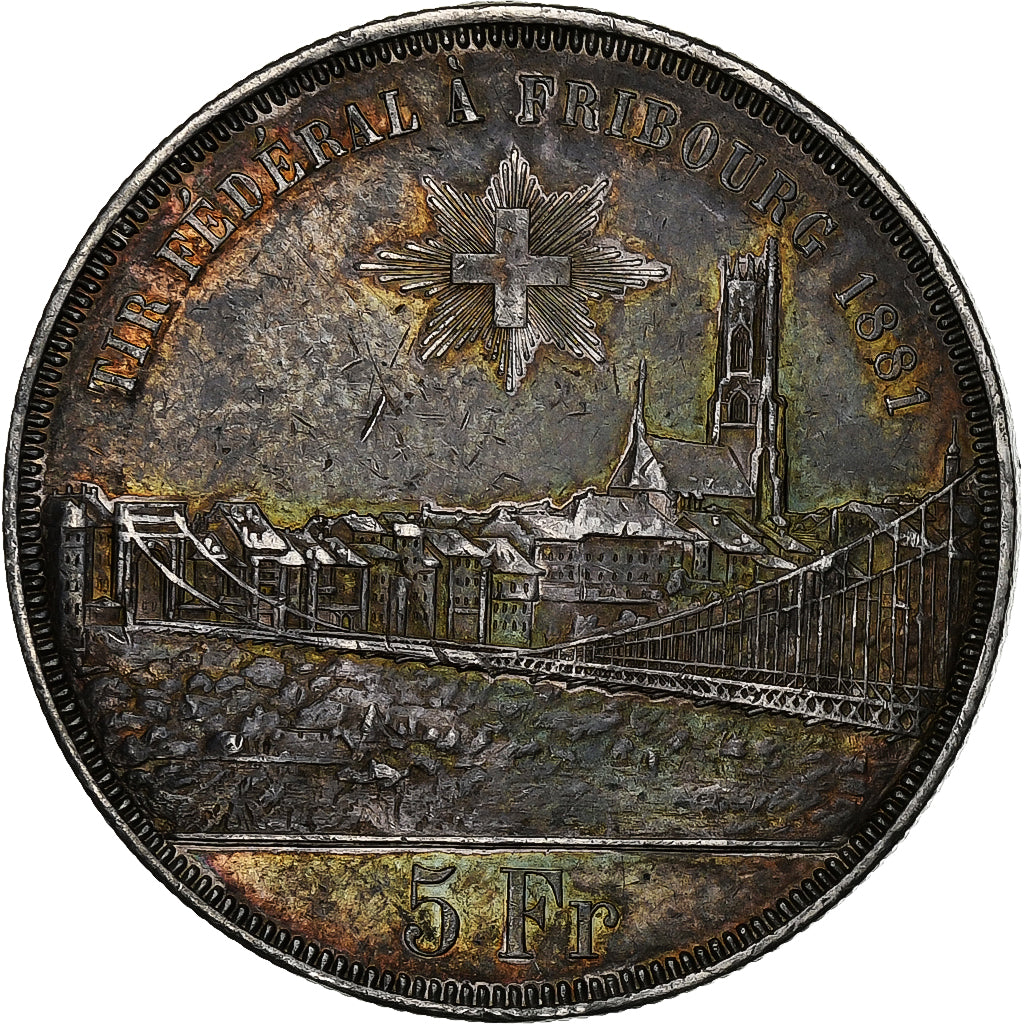 Switzerland, 5 Francs, 1881, Silver, EF(40-45), KM:S15