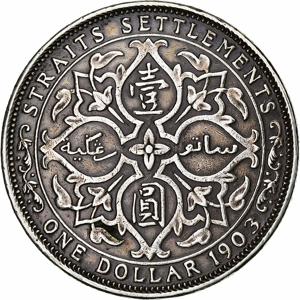 Straits Settlements, Edward VII, Dollar, 1903, Bombay, Silver, EF(40-45), KM:25
