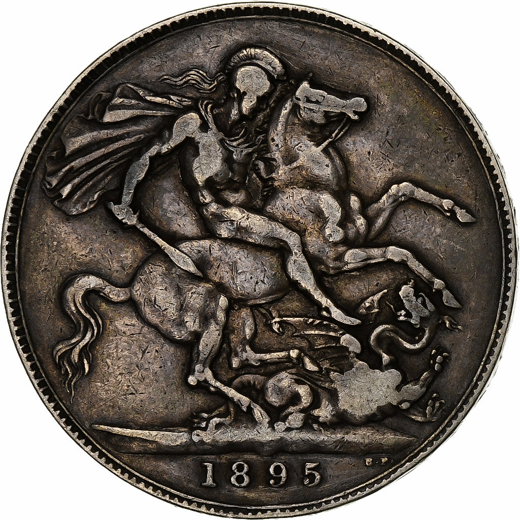 Great Britain, Victoria, Crown, 1895, London, Silver, VF(30-35), KM:783