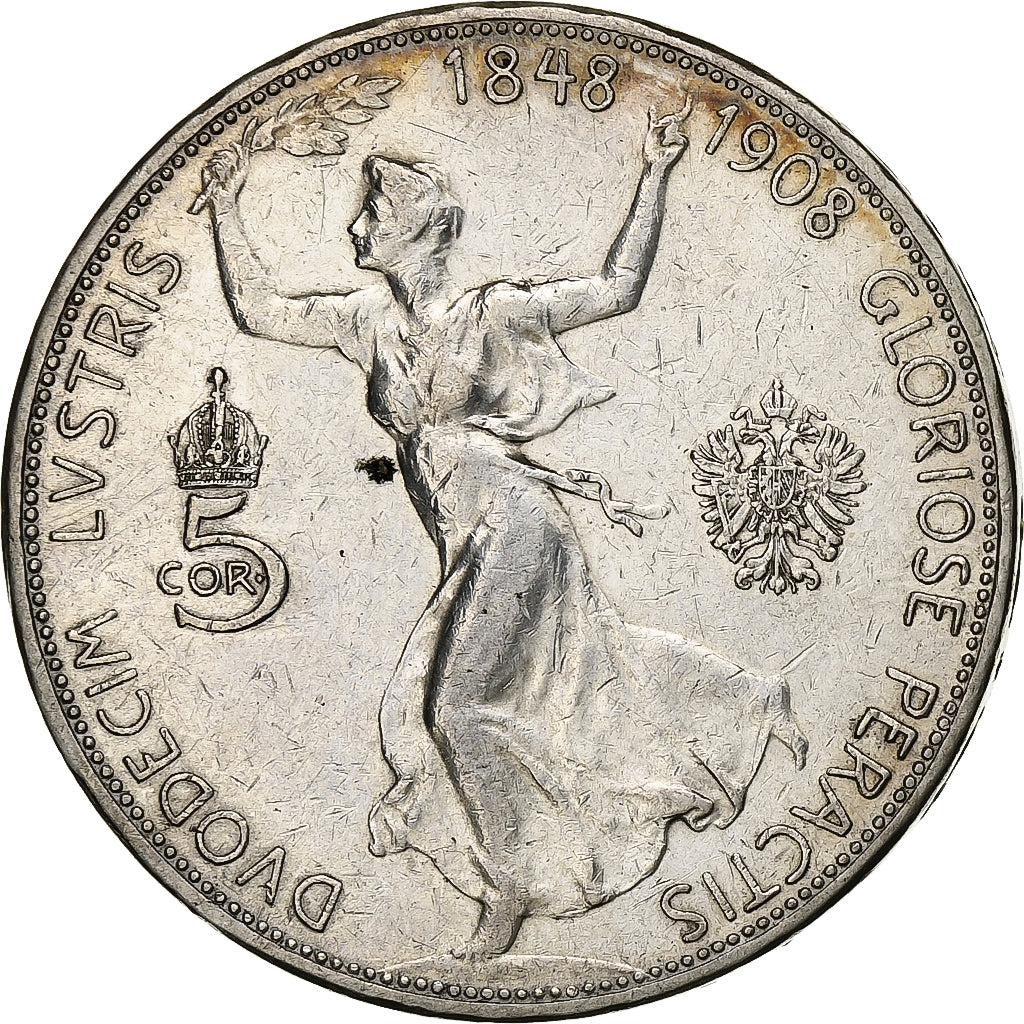 Autriche, Franz Joseph I, 5 Corona, 1908, Argent, TTB, KM:2809