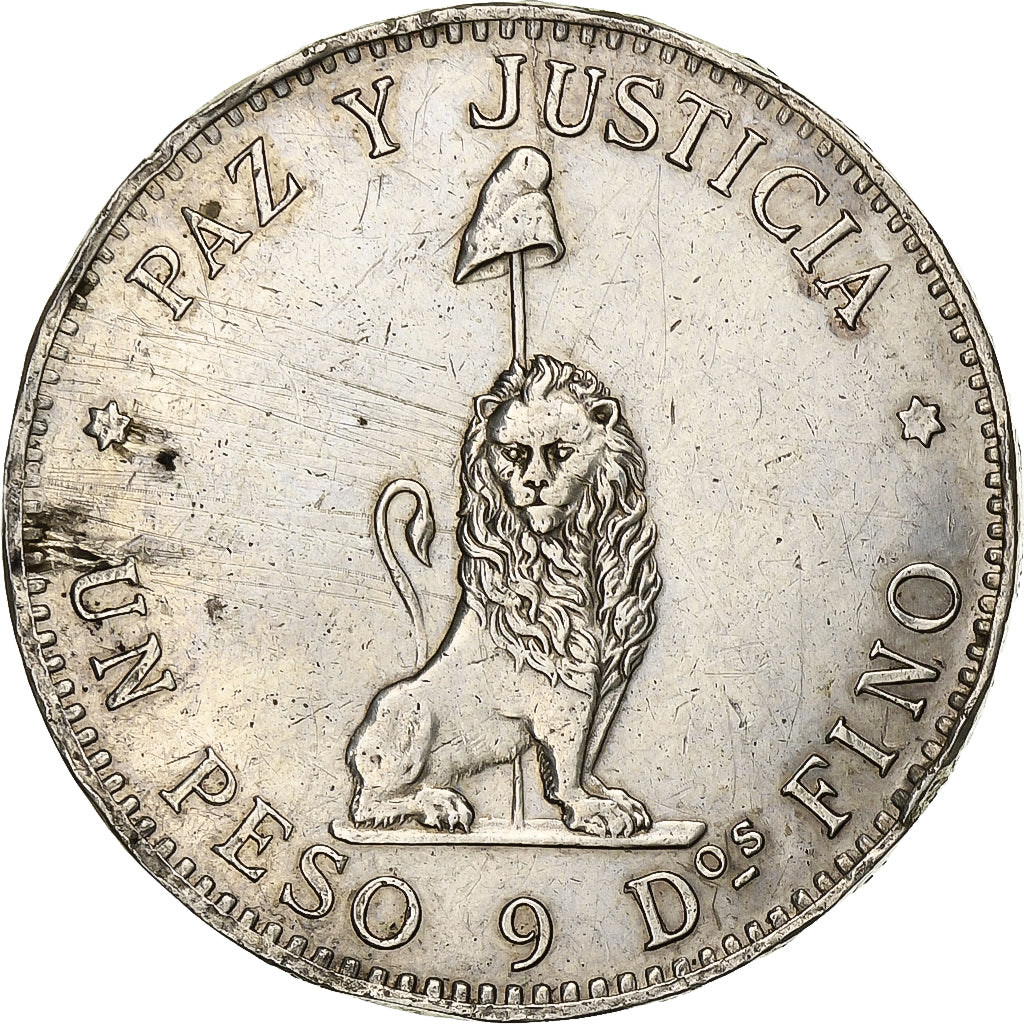 Paraguay, Peso, 1889, Plata, MBC, KM:5