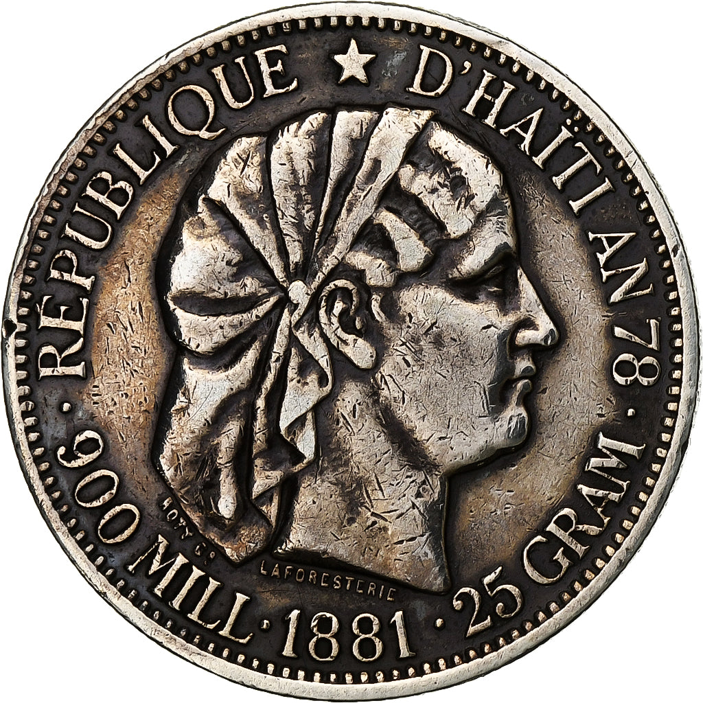 Haiti, Gourde, 1881, Silber, S+, KM:46