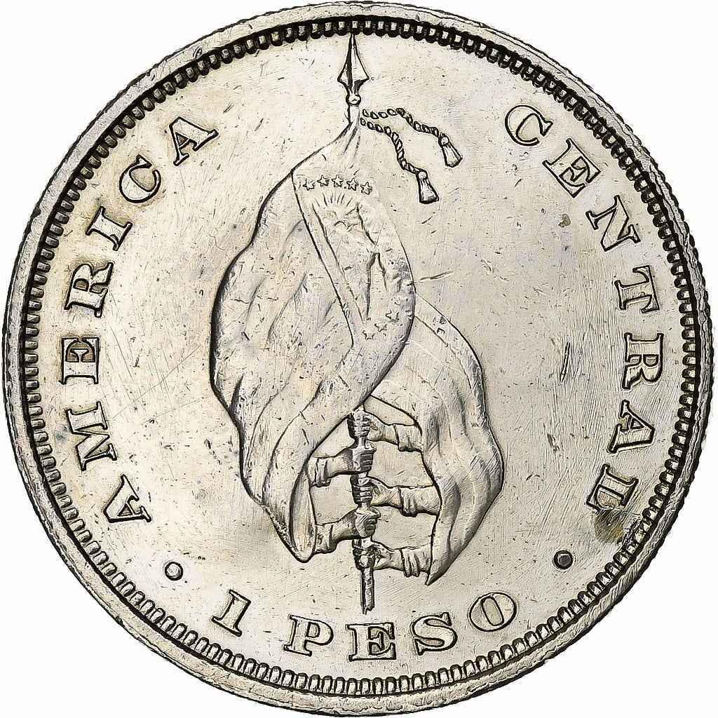 El Salvador, Peso, Colon, 1892, Central American Mint, Plata, MBC+, KM:114