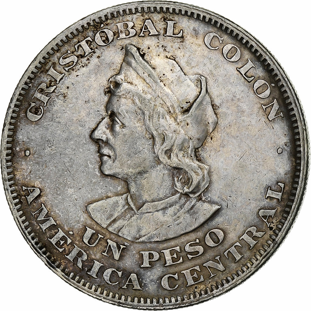 Salvador, Peso, Colon, 1908, Central American Mint, Argent, TTB, KM:115.1