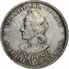 Salvador, Peso, Colon, 1908, Central American Mint, Argent, TTB, KM:115.1