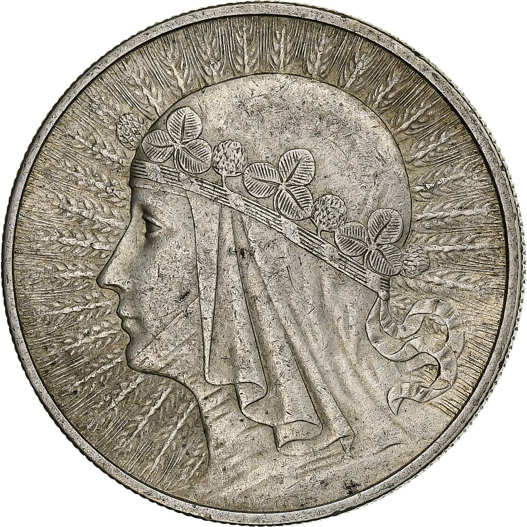 Poland, 10 Zlotych, 1932, Warsaw, Silver, EF(40-45), KM:22