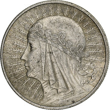 Poland, 10 Zlotych, 1932, Warsaw, Silver, EF(40-45), KM:22