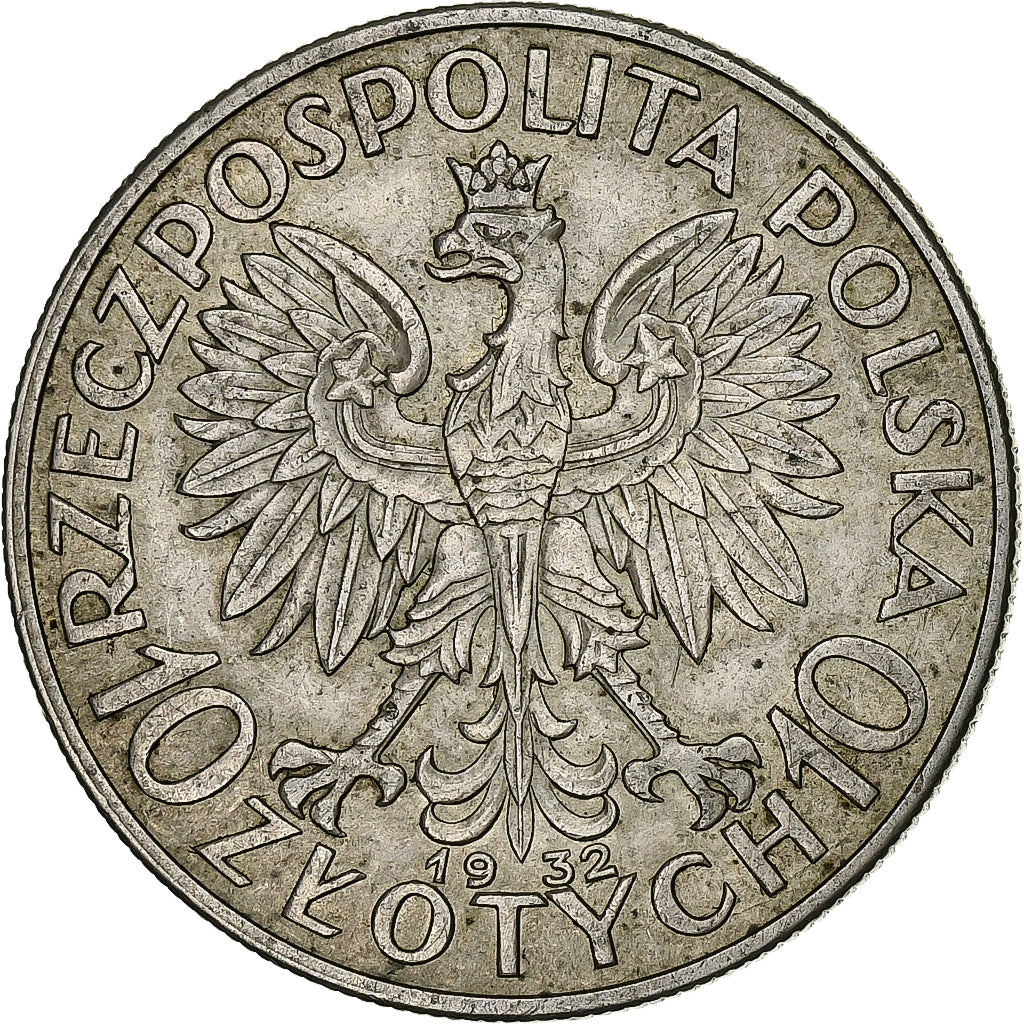 Poland, 10 Zlotych, 1932, Warsaw, Silver, EF(40-45), KM:22