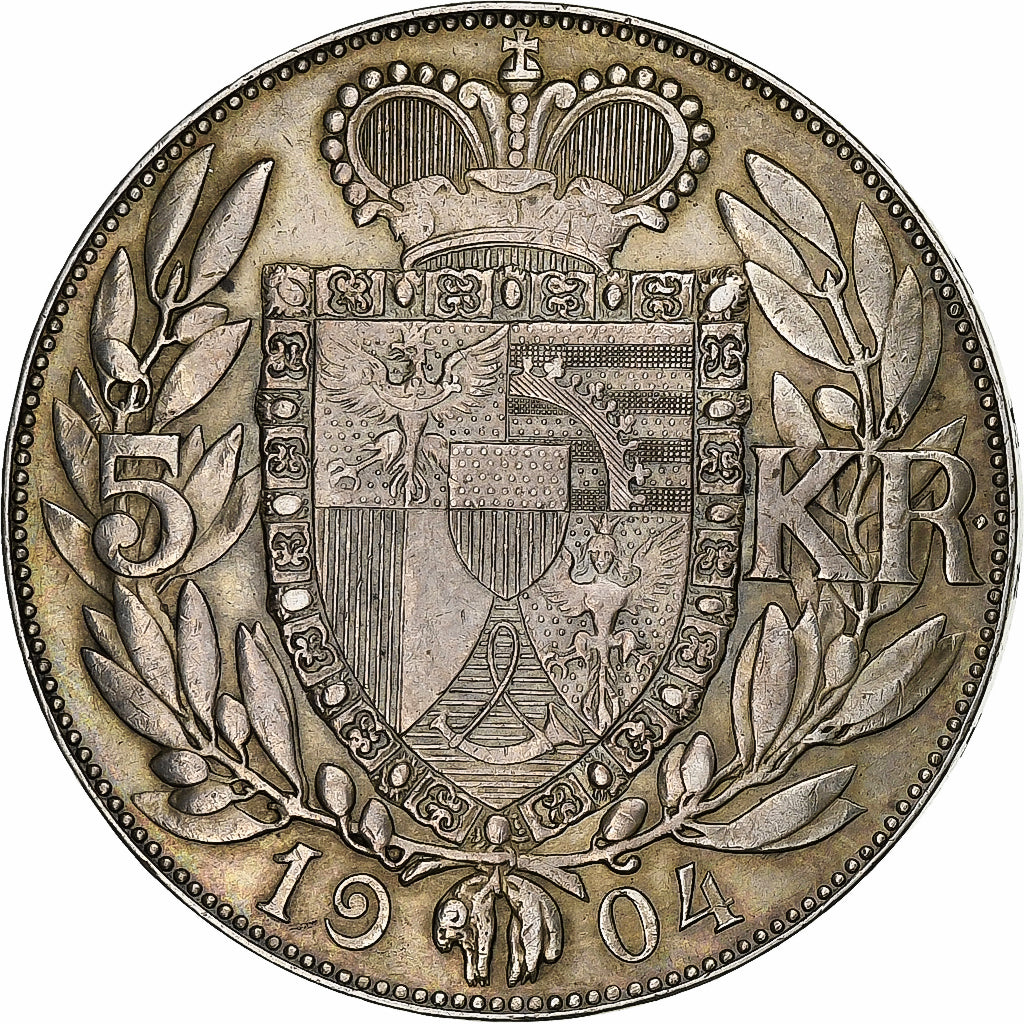 Liechtenstein, Prince John II, 5 Kronen, 1904, Bern, Argento, BB+, KM:4