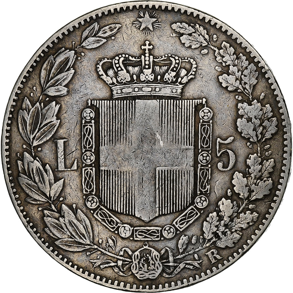 Italy, Umberto I, 5 Lire, 1879, Rome, Silver, EF(40-45), KM:20