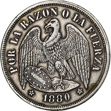 Chile, Peso, 1880, Silver, EF(40-45), KM:142.1