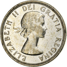 Canada, Elizabeth II, Dollar, 1954, Royal Canadian Mint, Silver, AU(50-53)