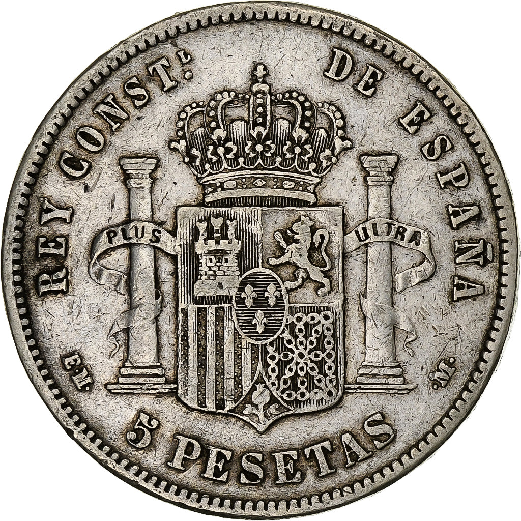 Spain, Alfonso XII, 5 Pesetas, 1878, Madrid, Silver, VF(30-35), KM:676