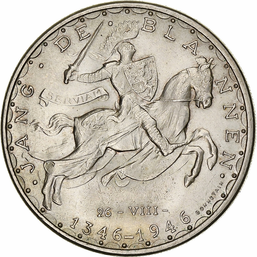 Luxembourg, Charlotte, 100 Francs, 1946, Silver, MS(60-62), KM:49