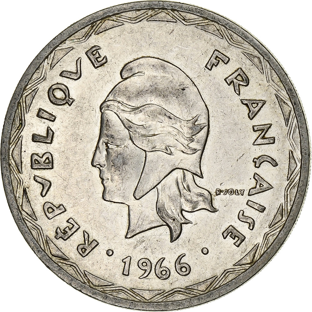 New Hebrides, 100 Francs, 1966, Paris, Silver, EF(40-45), Lecompte:59, KM:1