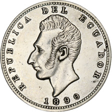 Ecuador, Sucre, Un, 1890, Lima, Silver, AU(50-53), KM:53.3