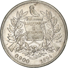 Guatemala, Peso, 1894, Silver, AU(55-58), KM:210