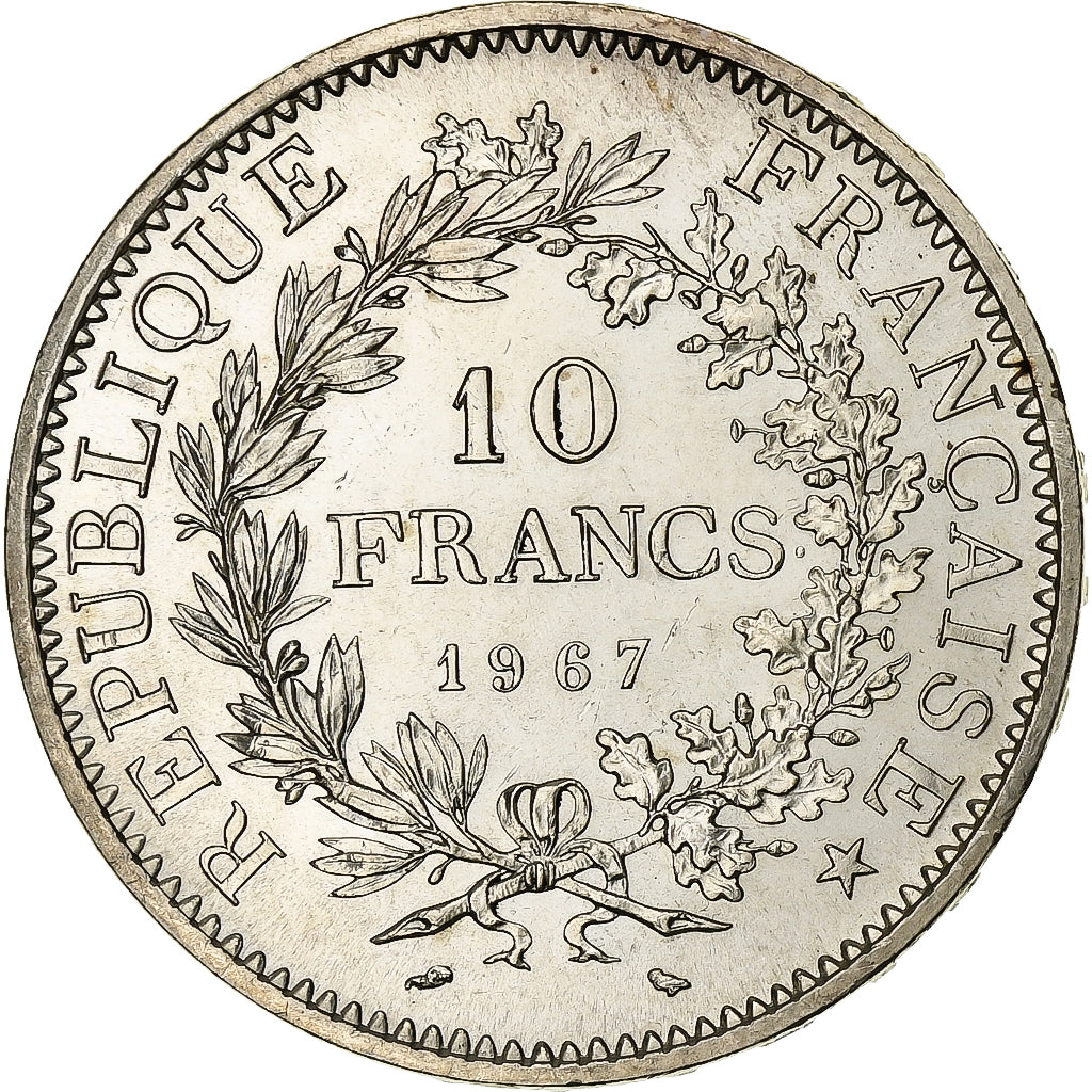 France, 10 Francs, Hercule, 1967, Paris, Silver, MS(60-62), Gadoury:813, KM:932