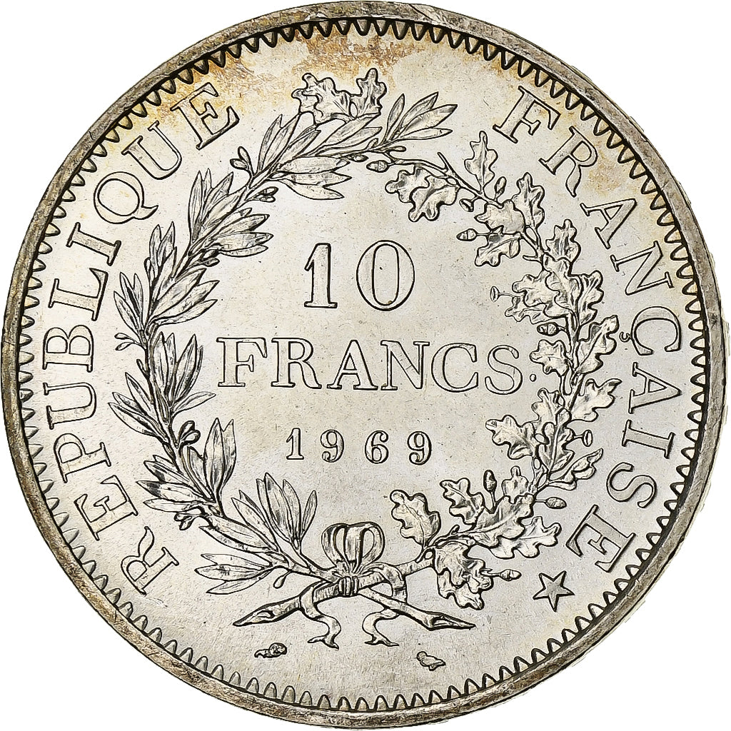 France, 10 Francs, Hercule, 1969, Paris, Silver, MS(63), Gadoury:813, KM:932