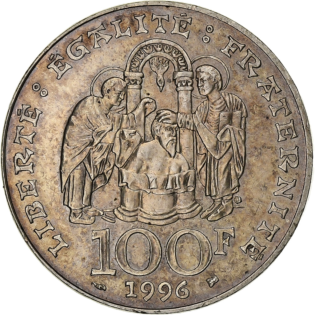 Francia, 100 Francs, Clovis, 1996, Argento, BB+, Gadoury:953, KM:1180