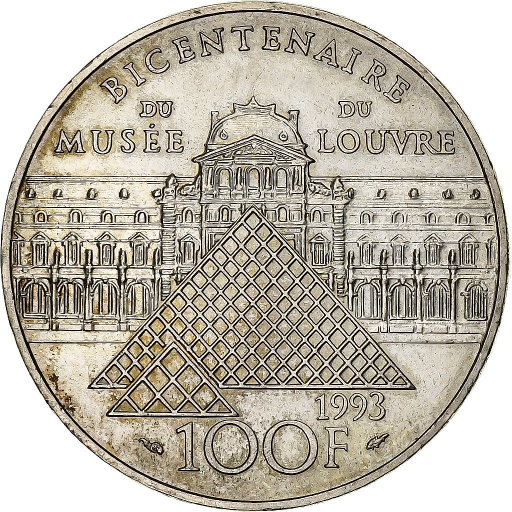 France, 100 Francs, Liberté guidant le peuple, 1993, Silver, AU(50-53)