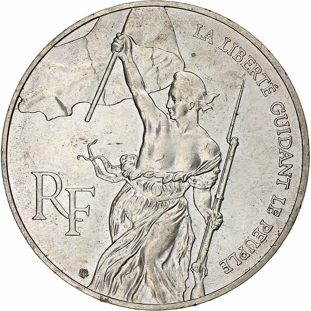 France, 100 Francs, Liberté guidant le peuple, 1993, Silver, AU(55-58)