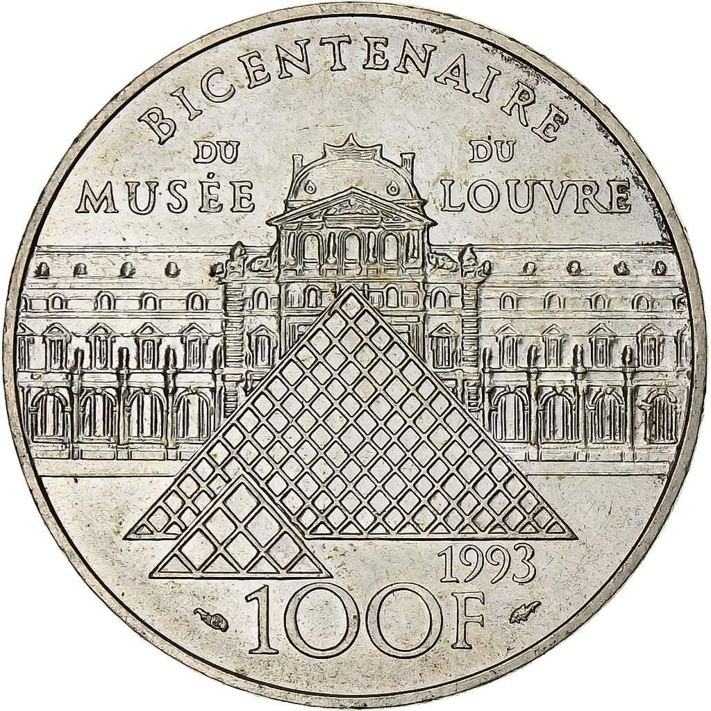 France, 100 Francs, Liberté guidant le peuple, 1993, Silver, AU(55-58)
