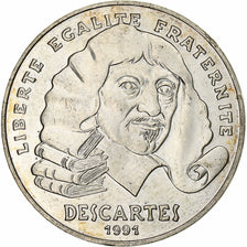 France, 100 Francs, Descartes, 1991, Silver, MS(60-62), Gadoury:906, KM:996