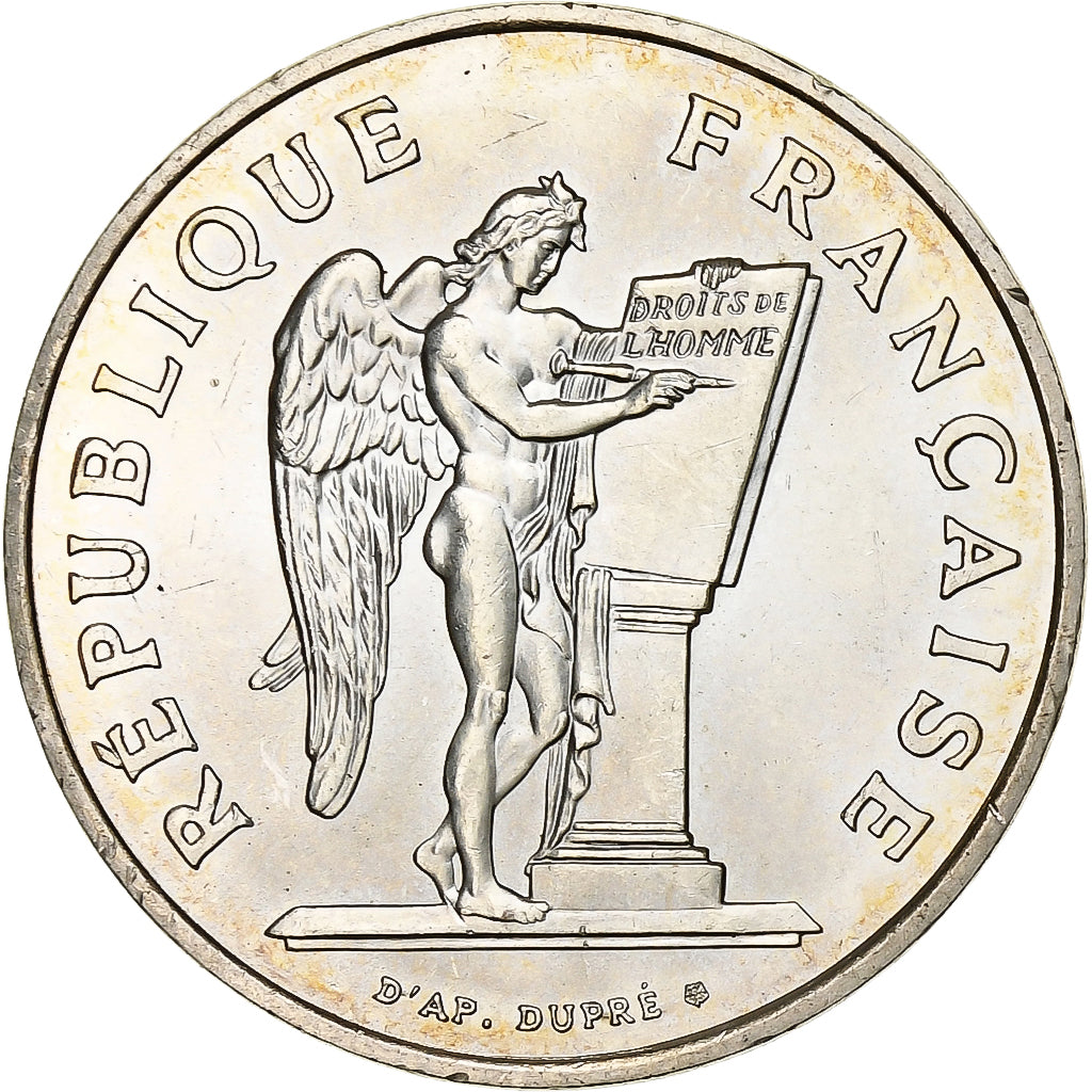 Frankreich, 100 Francs, Droits de l'Homme, 1989, Silber, VZ+, Gadoury:904