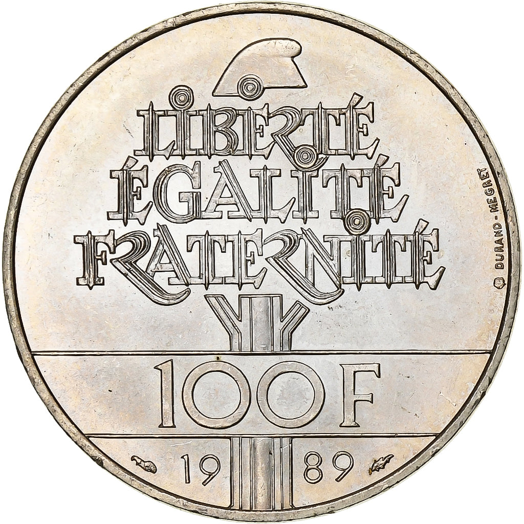 Frankreich, 100 Francs, Droits de l'Homme, 1989, Silber, VZ+, Gadoury:904