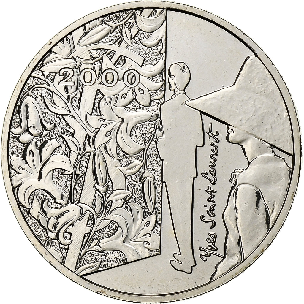 France, 5 Francs, Yves St. Laurent, 2000, Paris, BU, Argent, FDC, KM:1215