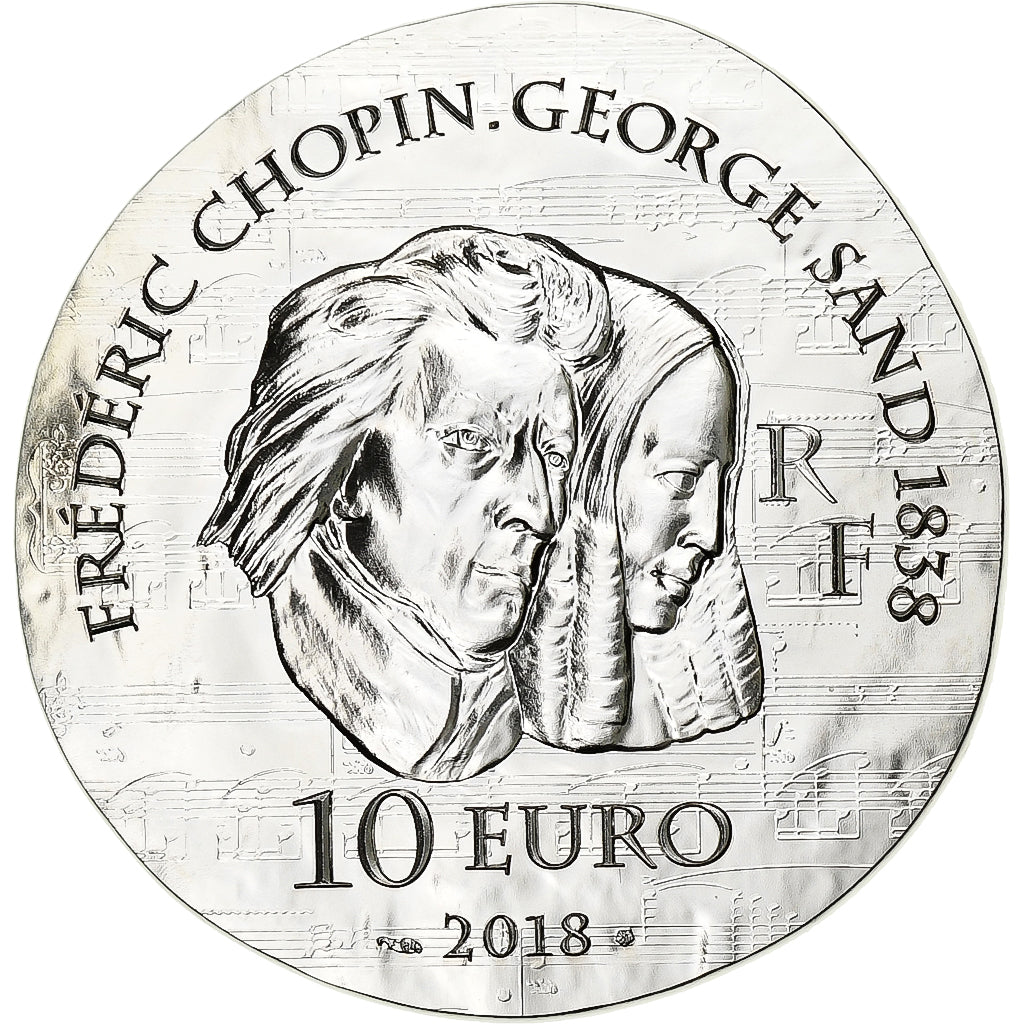 France, 10 Euro, Monnaie de Paris, George Sand, BE, 2018, Paris, Silver