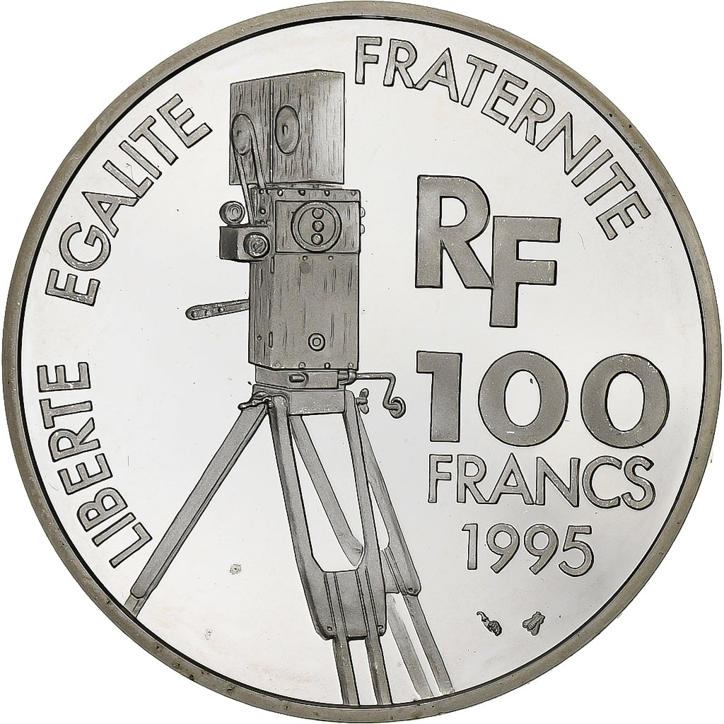 France, 100 Francs, Romy Schneider, 1995, Monnaie de Paris, BE, Silver
