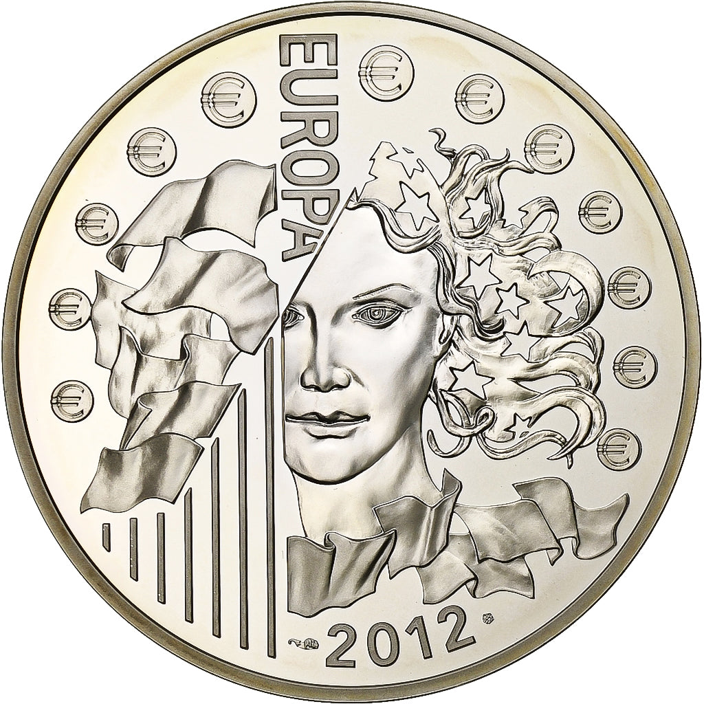 Francia, 10 Euro, Monnaie de Paris, Europa, 20 ans de l'Eurocorps, FS, 2012