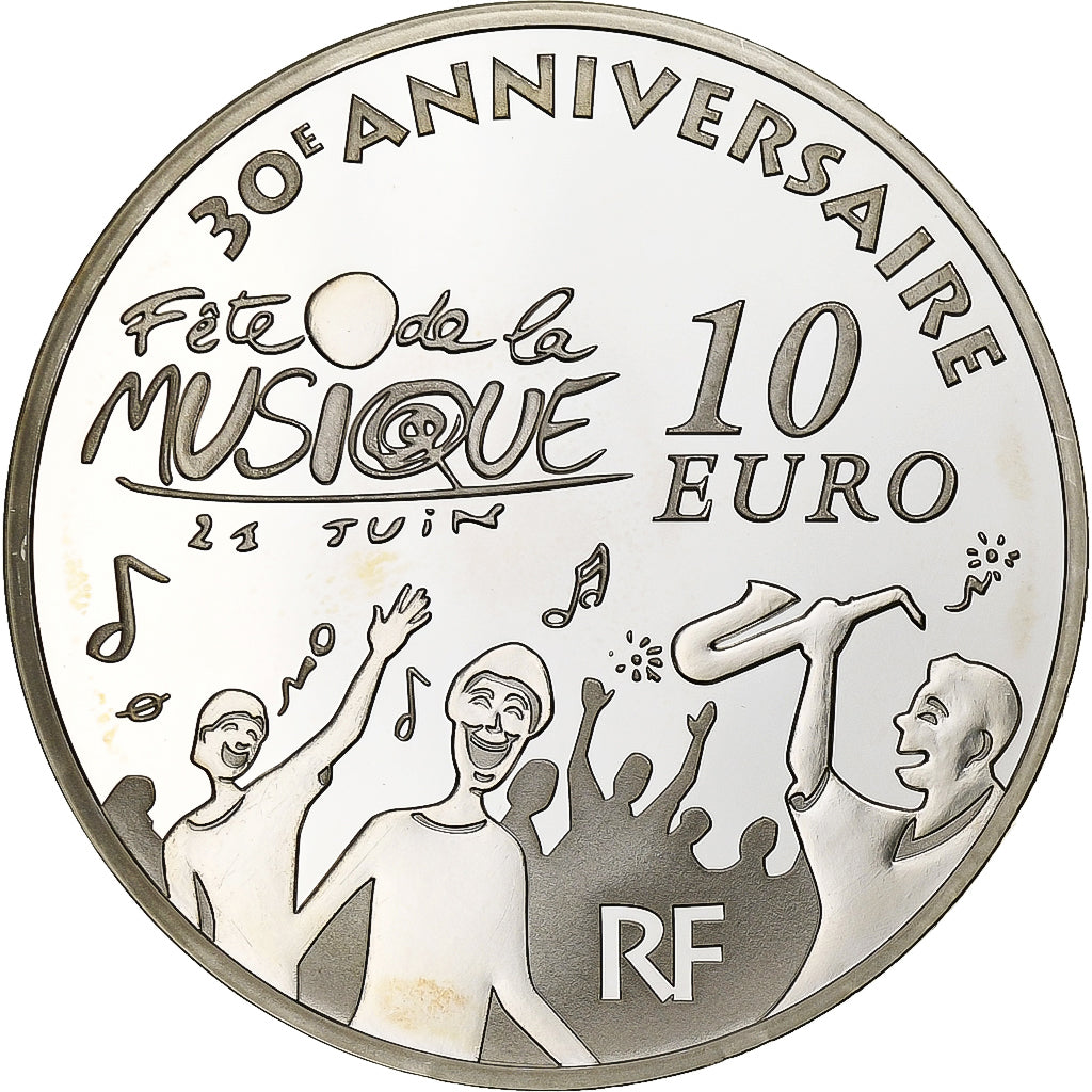 Francja, 10 Euro, Europa - 30e anniversaire fête de la musique, 2011, Paris