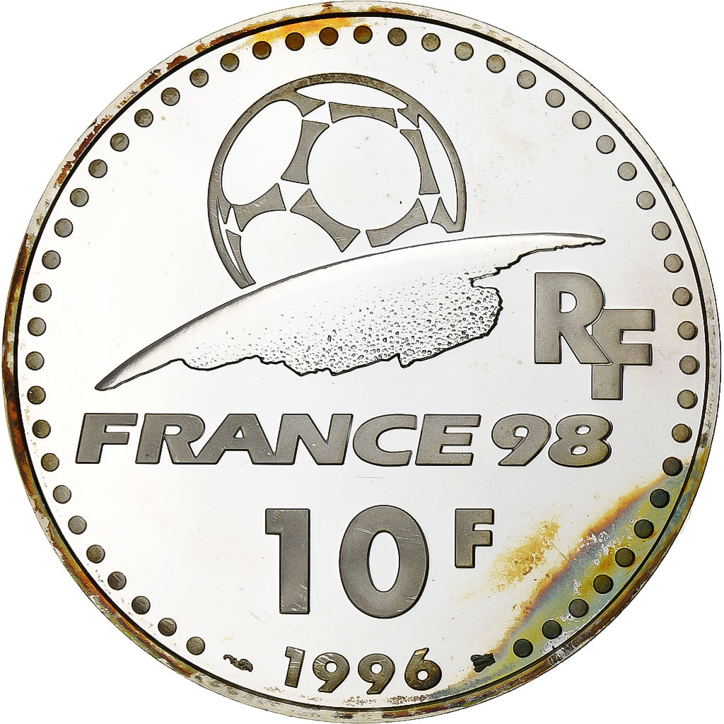 Francia, 10 Francs, France 98, Uruguay, 1996, Monnaie de Paris, BE, Argento