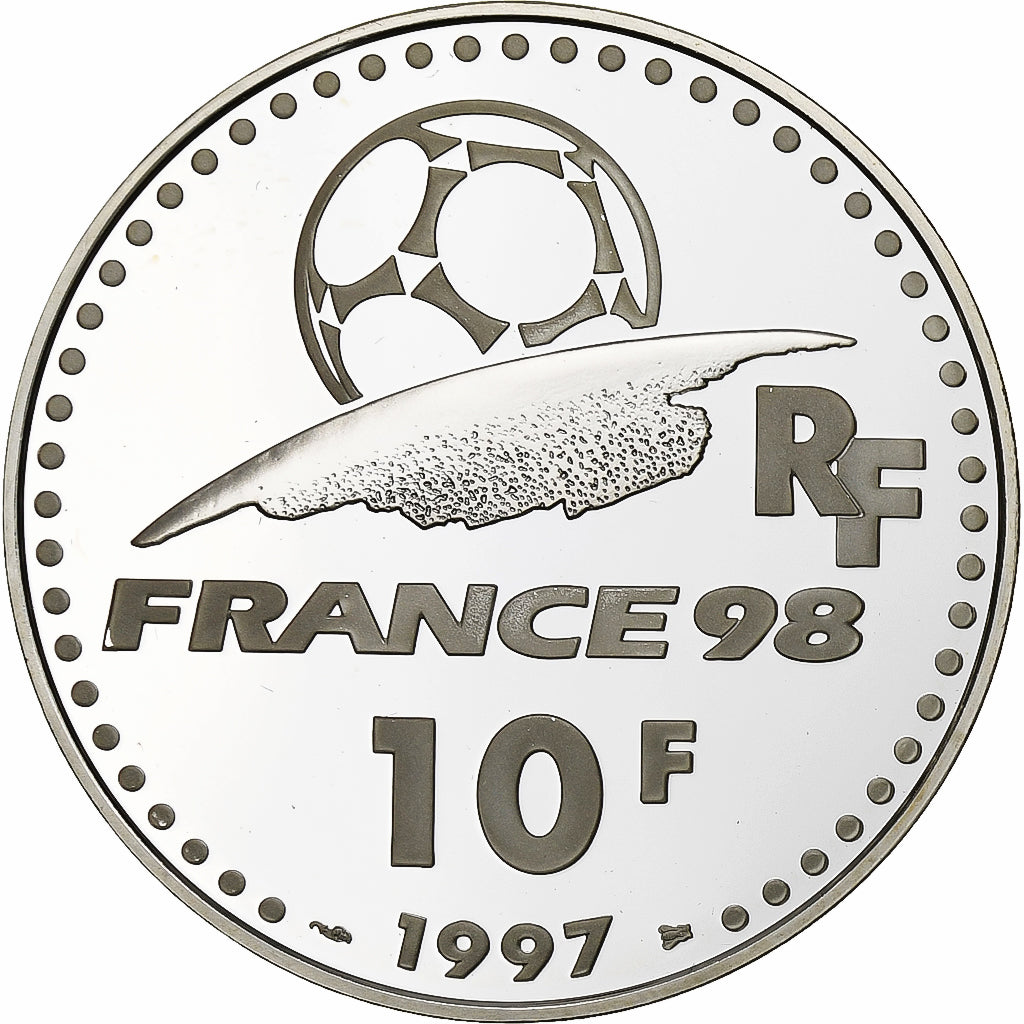 Francia, 10 Francs, France 98, Argentine, 1997, Monnaie de Paris, BE, Plata
