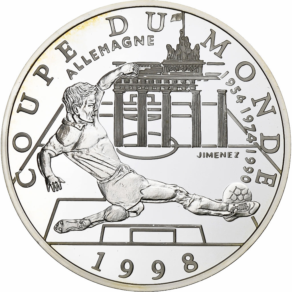 Francia, 10 Francs, France 98, Allemagne, 1997, Monnaie de Paris, BE, Plata