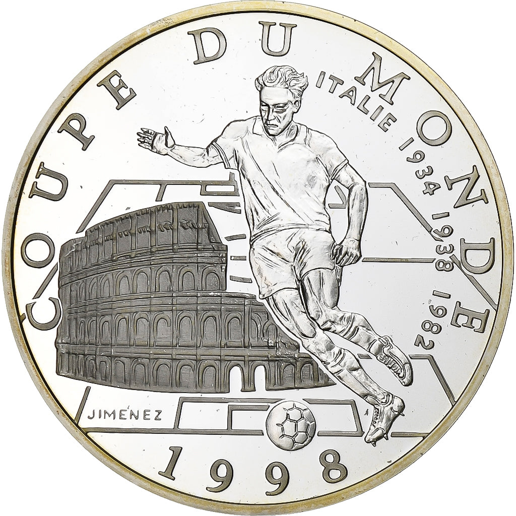 Francia, 10 Francs, France 98, Italie, 1997, Prueba, Plata, FDC, KM:1165