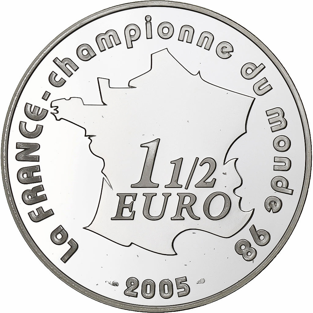 Francja, 1 1/2 Euro, La France - Championne du monde 98, BE, 2005, Monnaie de