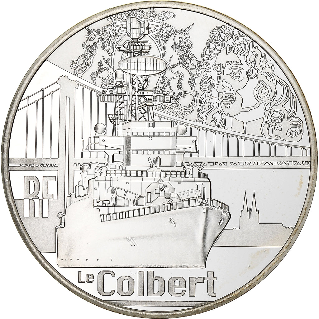 Francia, 10 Euro, Monnaie de Paris, Grands Navires Français, Le Colbert, 2015